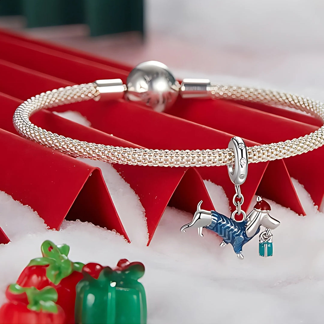 Christmas Sausage Dog Charm